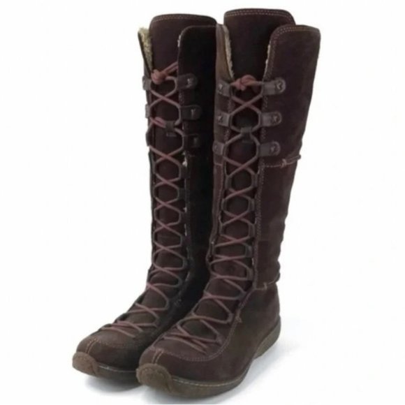 Timberland Shoes - TIMBERLAND Moorland Hollace Suede Knee High Lace Up Boots